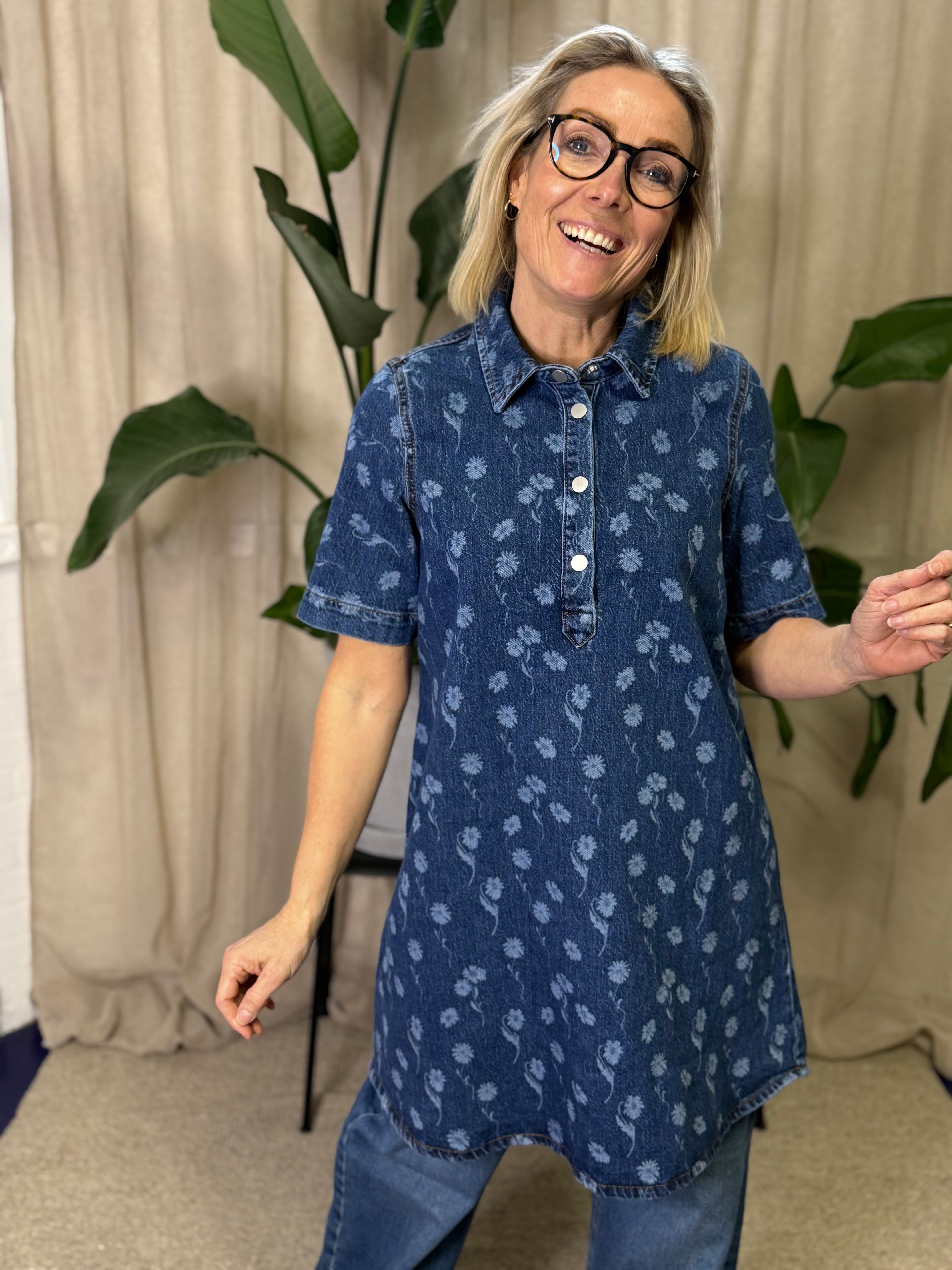 VMOCINA Midi Dress - Medium Blue Denim